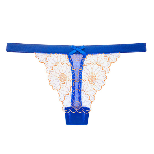 Daisy Jacquard Breathable Mesh Low-Rise Seamless Sexy Thong