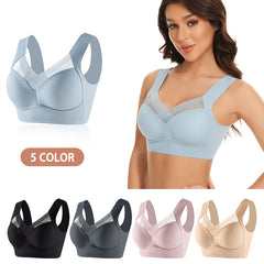 Plus size wireless lace push up bra