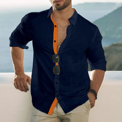 2024 Men's Fashion Printed Long Sleeve Casual Shirt