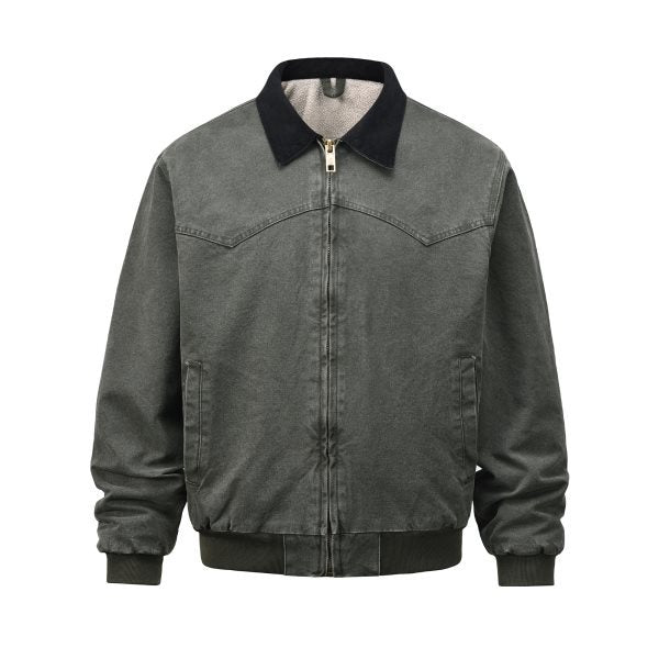 Men's Workwear Lapel Lambswool Denim Jacket