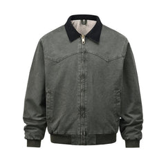 Men's Workwear Lapel Lambswool Denim Jacket