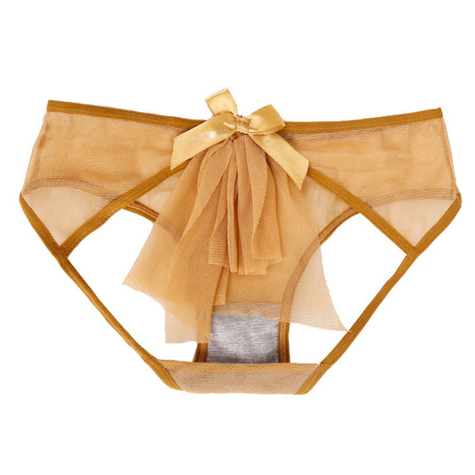 Mesh Strap Hollow Bow Underwear