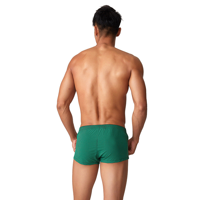 Men's Skin-friendly Stretch Check Boxer Briefs