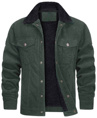 Men's 2023 New Corduroy Lapel Plush Loose Casual Jacket