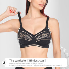 Lace Women's Comfortable Wireless Thin Large Size Bra V210608B