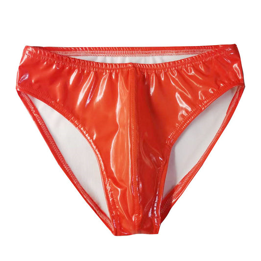 Men's Glossy PU Butt Lifting Briefs