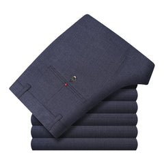 Men's Silk Straight Business Suit Trousers