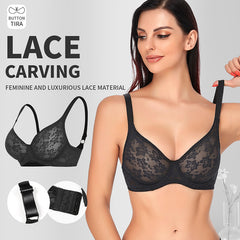 Thin lace plus size push up bra