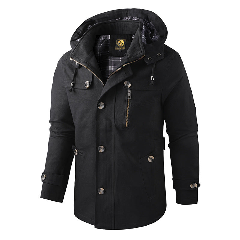 Men's New Large Size Hooded Jacket