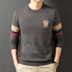 Men's Stylish Round Neck Knitted Bottoming Sweater