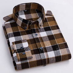 Pure cotton long-sleeved business casual shirt