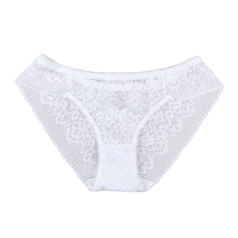 Sexy High-grade Lace Hollow Embroidery Cross Briefs