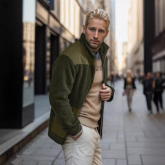 2024 New Polar Fleece Colorblock Stand Collar Jacket