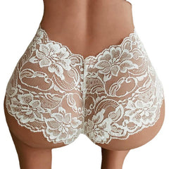 Low-waisted hollow transparent lace sexy panties
