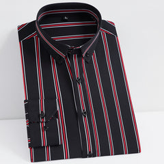 Men's Slim Striped Business Casual Long-sleeved Shirt