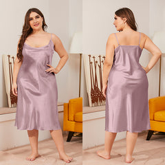 Ladies Loose Plus Size Suspender Nightdress Home Wear