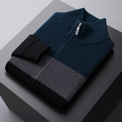 Men's Thick Half Turtleneck Striped Knitted Sweater