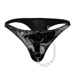 Tzy197P Faux Leather Safety Chain Thong