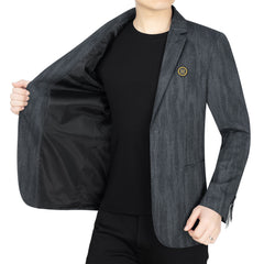 Men's Business Casual Striped Plaid Fashion Blazer
