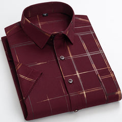 Men's Bronzing Elastic Wrinkle-free Casual Business Shirt