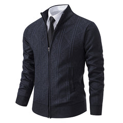 Men's Stand Collar Knitted Sweater