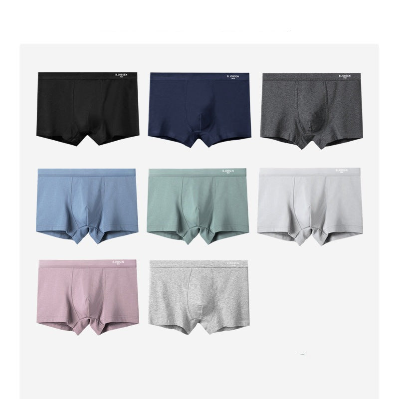 Men's Solid Color Cotton Large Size Quick-drying Breathable Boxer Briefs