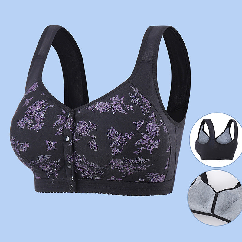 Large Size Cotton Printed Wirefree Push-up Bra