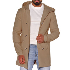 2023 Men's Double-breasted Casual Woolen Windbreaker Jacket