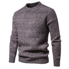 Men's Solid Color Simple Round Neck Casual Bottoming Sweater