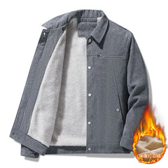 Corduroy cotton loose plus velvet thickened jacket