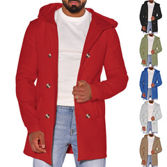 2023 Men's Double-breasted Casual Woolen Windbreaker Jacket