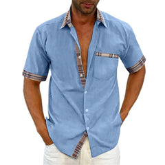 2023 Men's Summer Solid Color Plus Size Short-sleeved Shirt