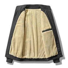 Men's Velvet Thickened Winter Casual Stand Collar Large Size Jacket