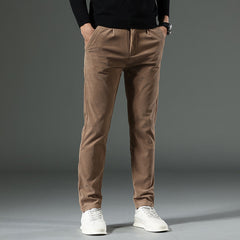 Men's Corduroy Slim Straight Striped Casual Pants