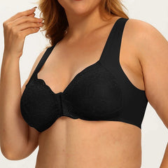 Button Front Sexy Lace Wireless Bra
