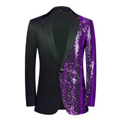 Men's Party Performance Date Wavy Sequin Shiny Casual Trendy Blazer
