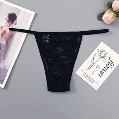 Sexy Low-waist Thin Strap Hollow Lace Breathable Briefs