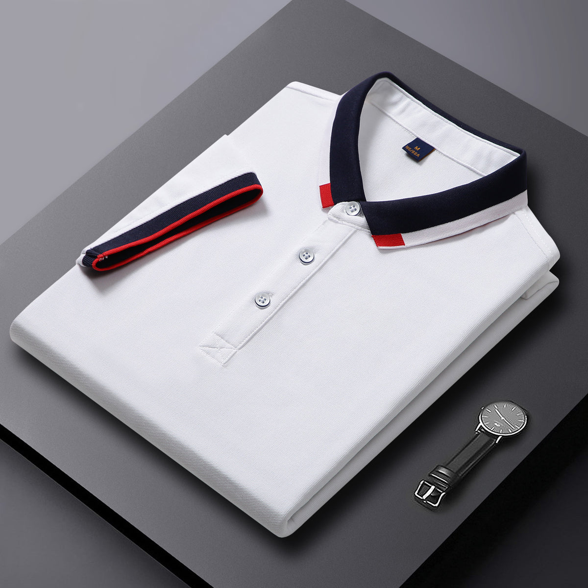 Men's Lapel Cotton Polo Shirt