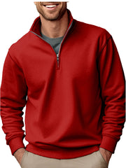 Men's Casual Stand Collar Zipper Sports Sweatshirt