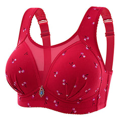 Plus size thin non-wire printed bra