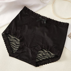 Satin Sexy Lace Hollow Large Size Hip-Lifting Breathable Briefs