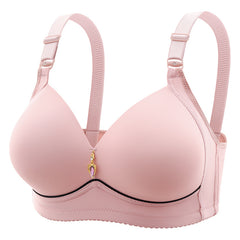 Plus Size No Steel Ring Comfortable Breathable Push Up Glossy Bra