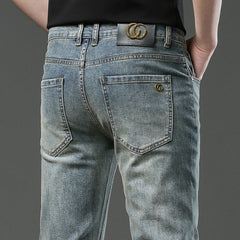 High-end retro stretch jeans