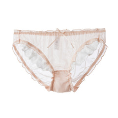 Japanese Thin Mesh Sweet and Sexy Low Waist Hollow Transparent Lace Briefs