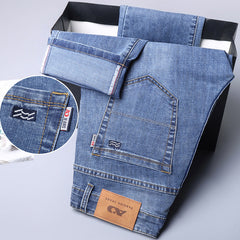 2024 New High-end Men's Straight Loose Large Size Stretch Business Casual Jeans