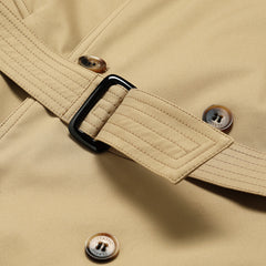 Men's Simple Double Breasted Belt Quality Trench Coat