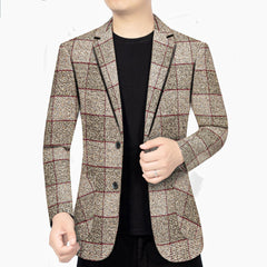Men's New Fashion Plaid Business Casual Blazer