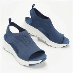 Summer mesh thick-soled slip-on large-size women's shoes