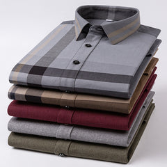 Men's High-end Fashion Casual Plaid Long-sleeved Shirt