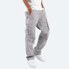 Men's Drawstring Multi-pocket Casual Trousers